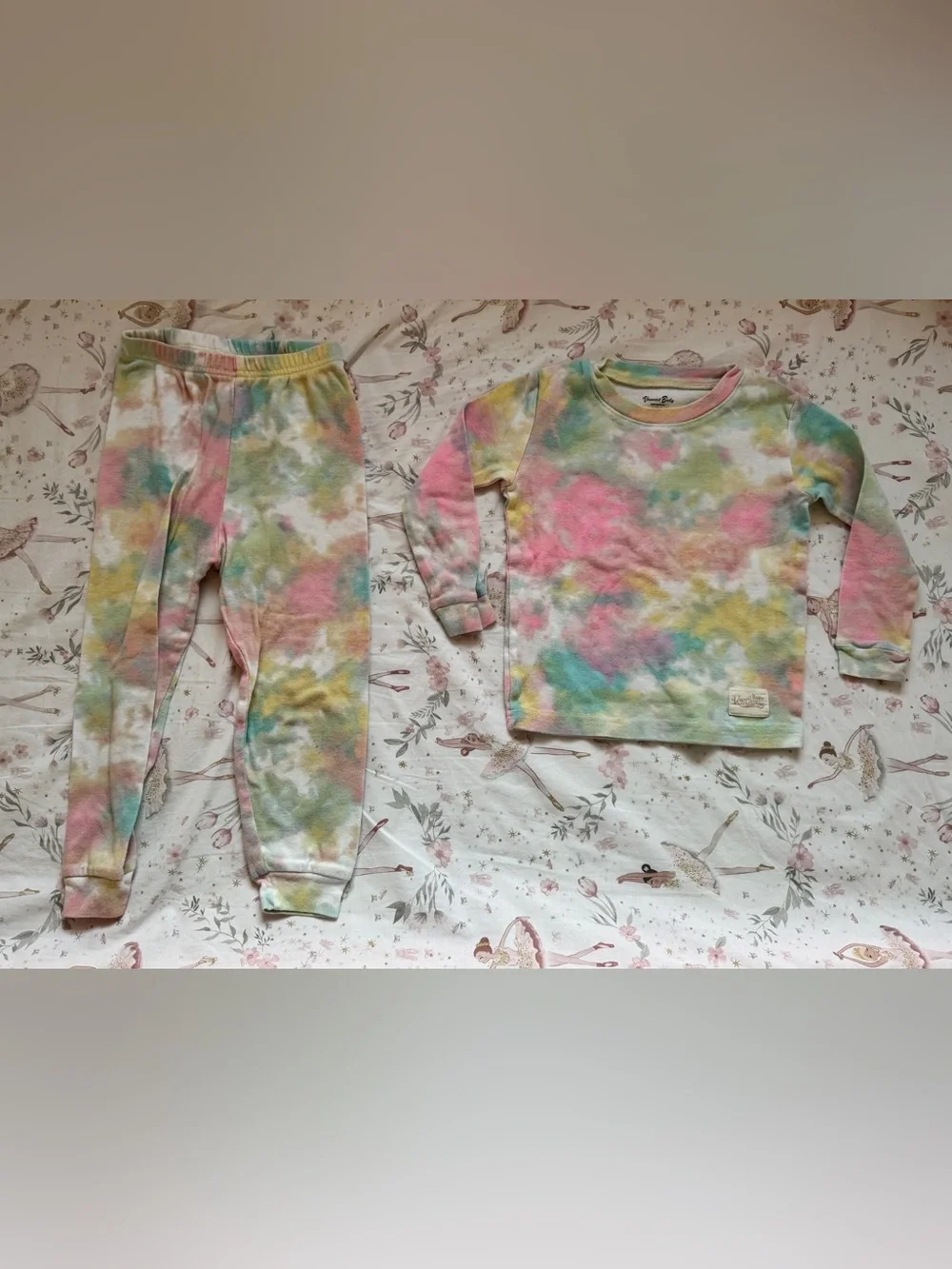 Vaenait Baby Bundle of 3 Girls 3T Cotton Pajamas Tie Dye Long Sleeve Lot